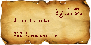 Őri Darinka névjegykártya